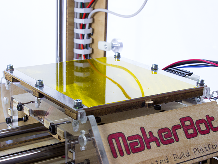 Build platform inside the MakerBot.